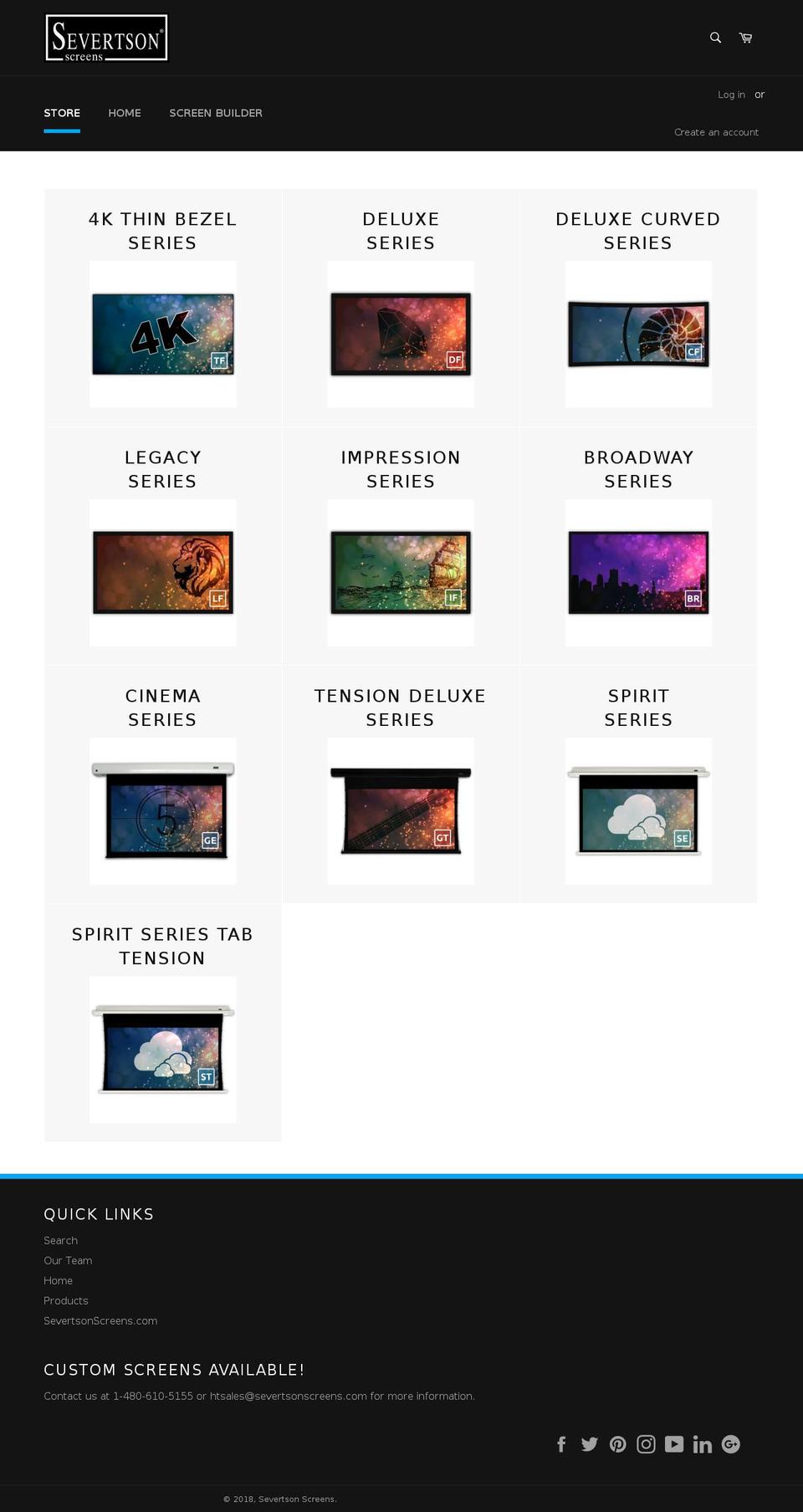severtsonscreens.myshopify.com shopify website screenshot