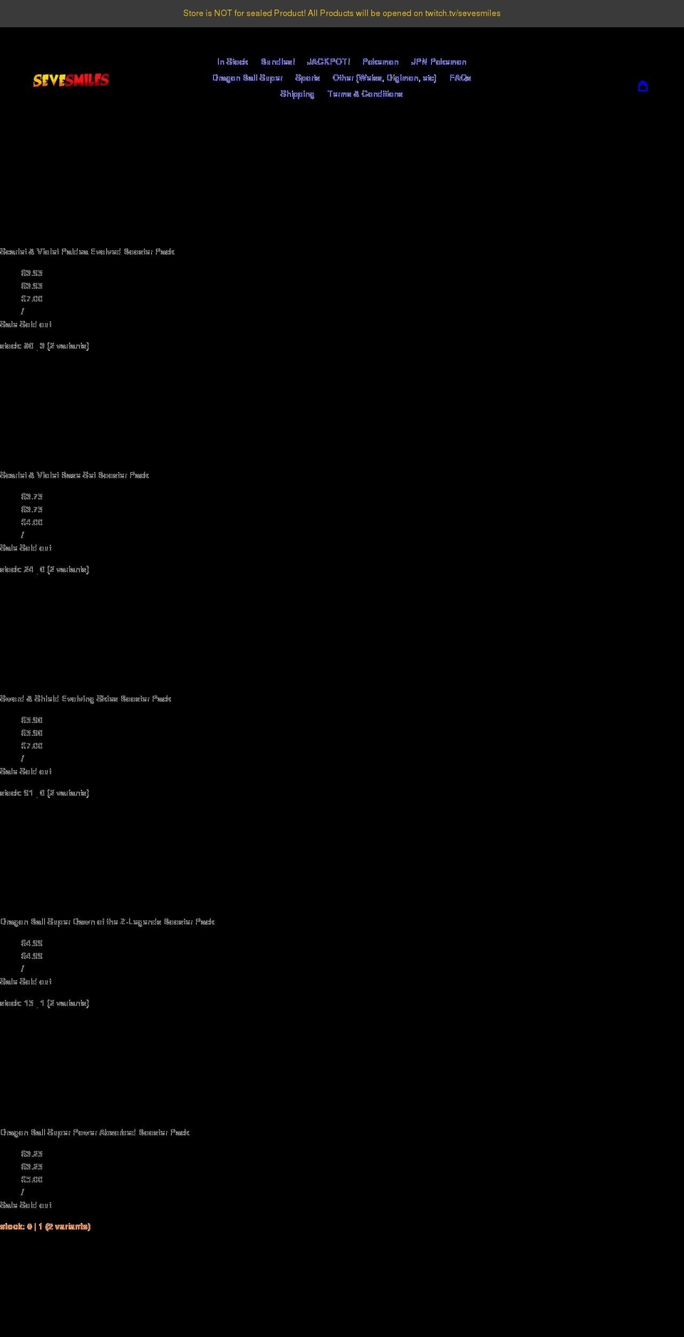 sevesmiles.com shopify website screenshot