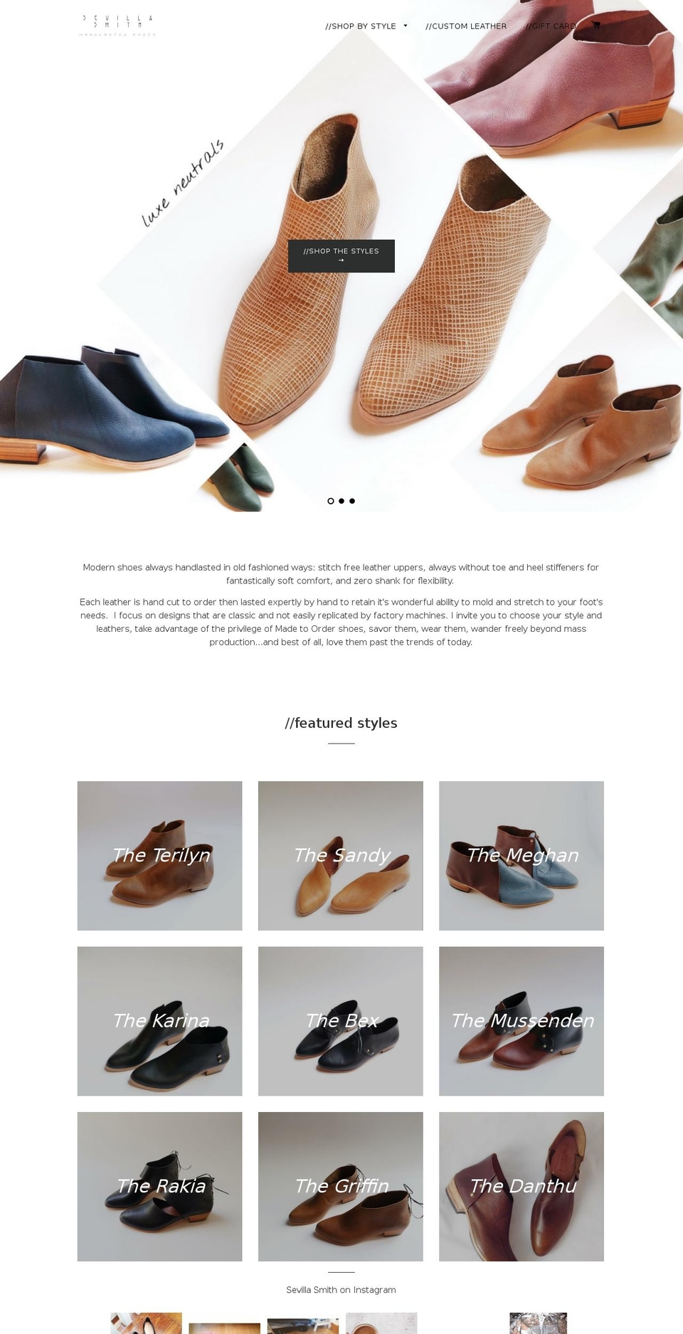 sevillasmith.com shopify website screenshot