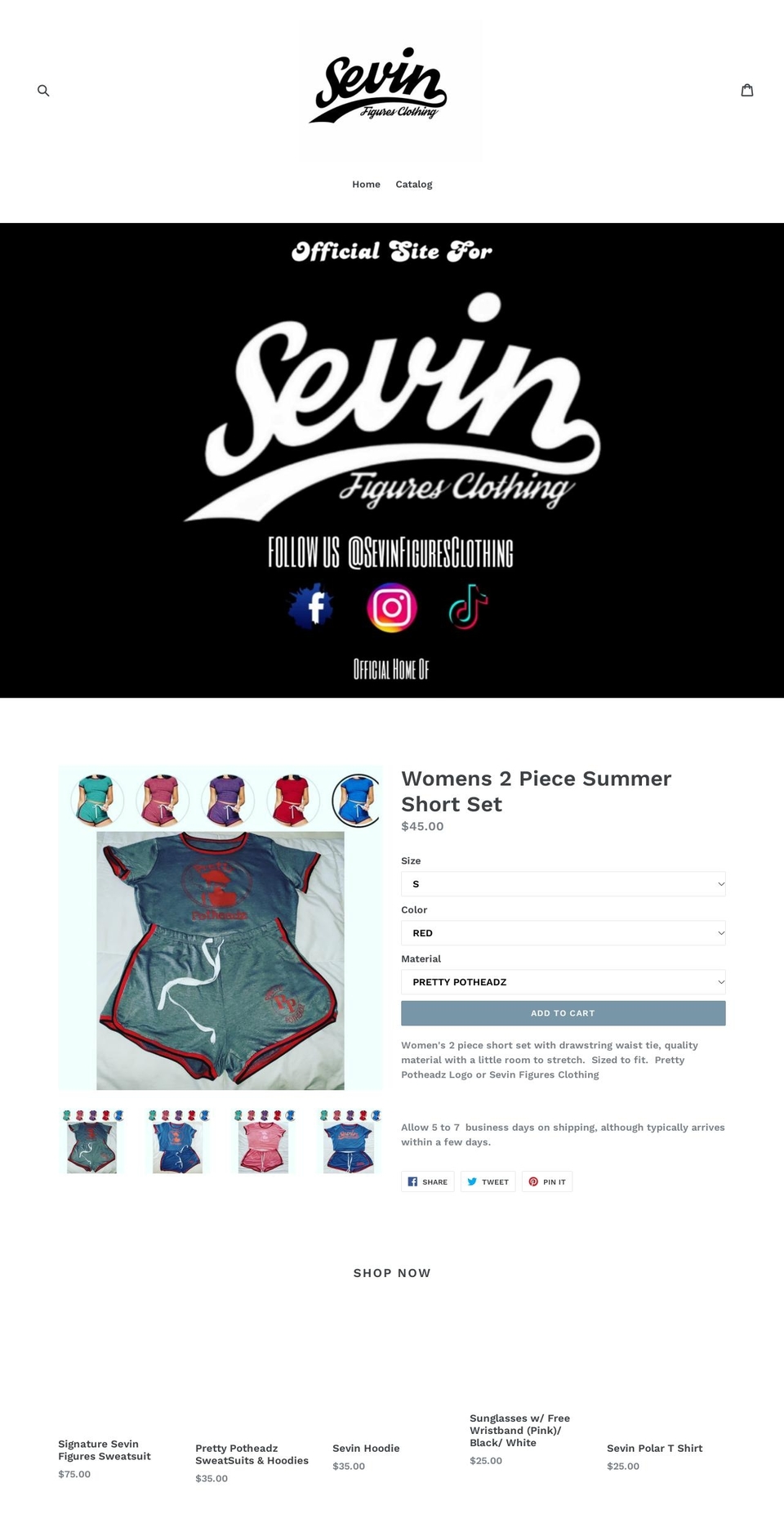 sevinfc.com — Shopify storefront screenshot