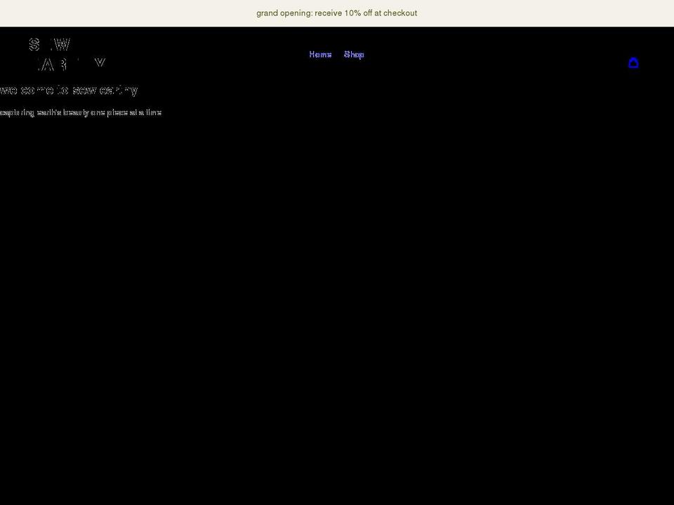 sew-earthy.com shopify website screenshot
