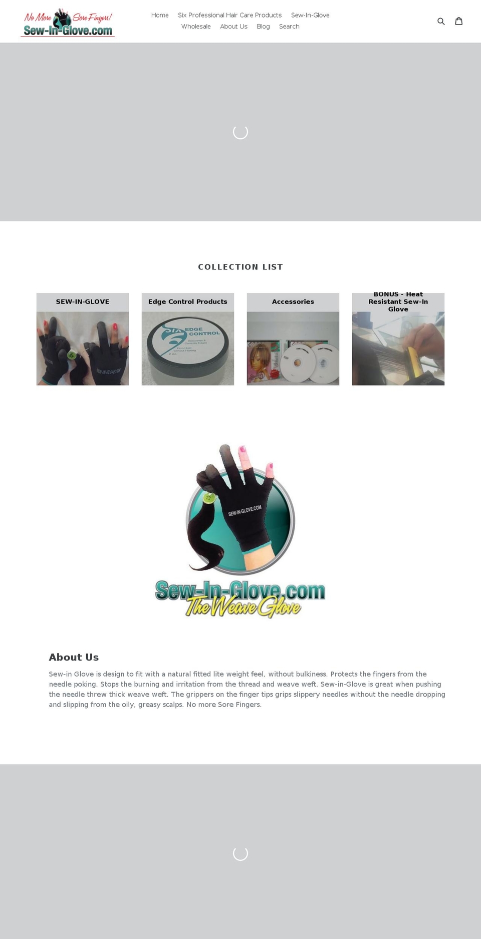 sew-in-glove.com shopify website screenshot