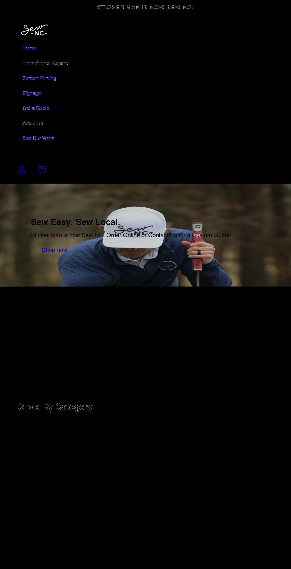 sew-nc.com shopify website screenshot