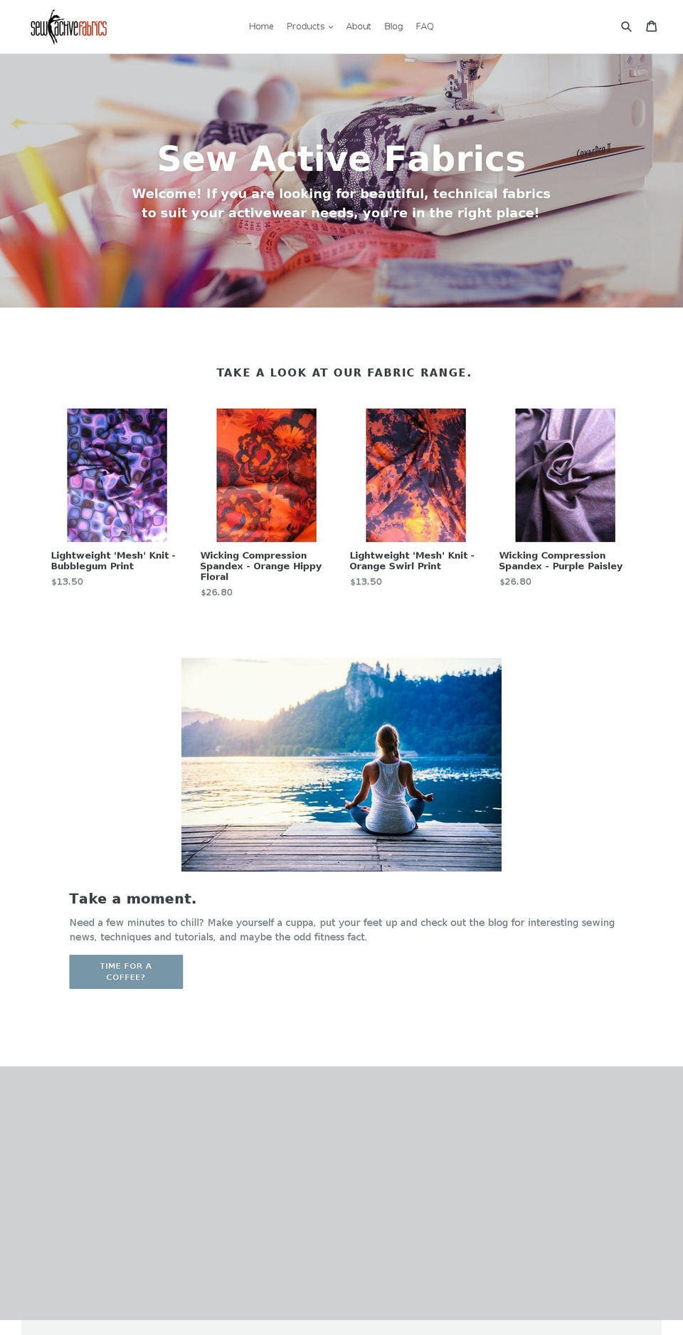 sewactivefabrics.com.au shopify website screenshot