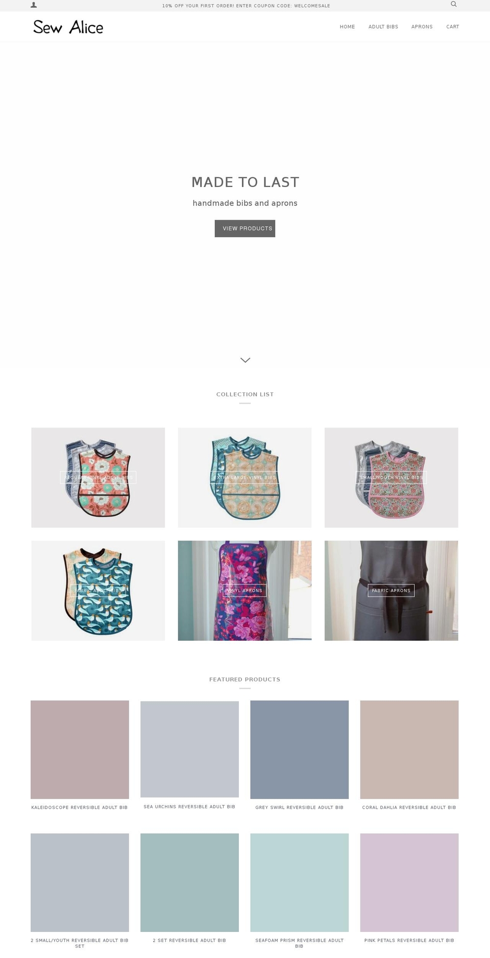 sewalice.com — Shopify storefront screenshot