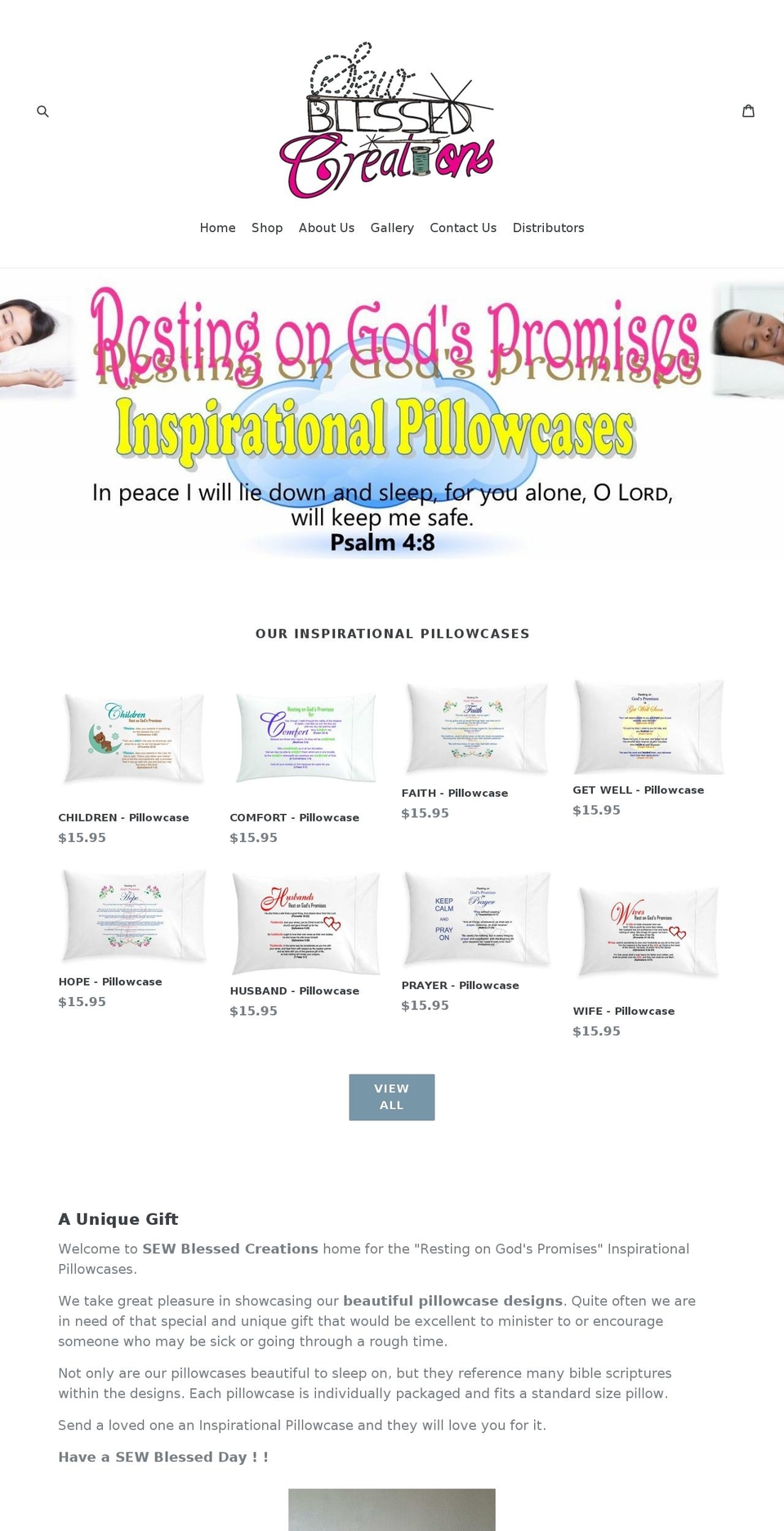 sewblessed-creations.com shopify website screenshot