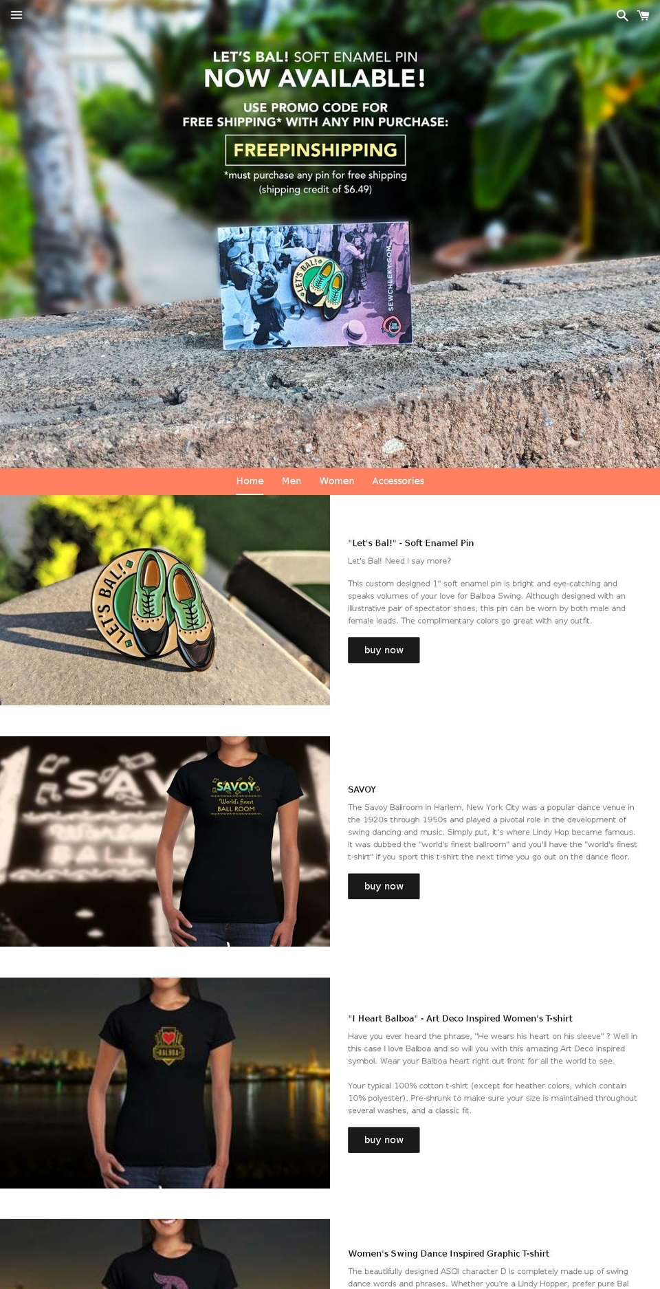 sewcheeky.com — Shopify storefront screenshot