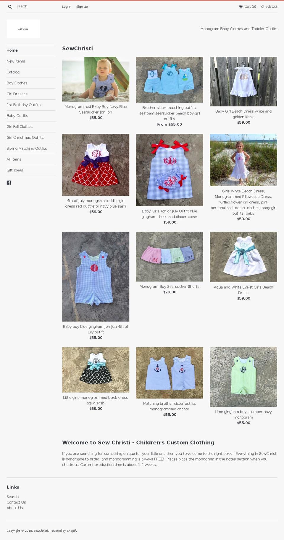sewchristi.com — Shopify storefront screenshot