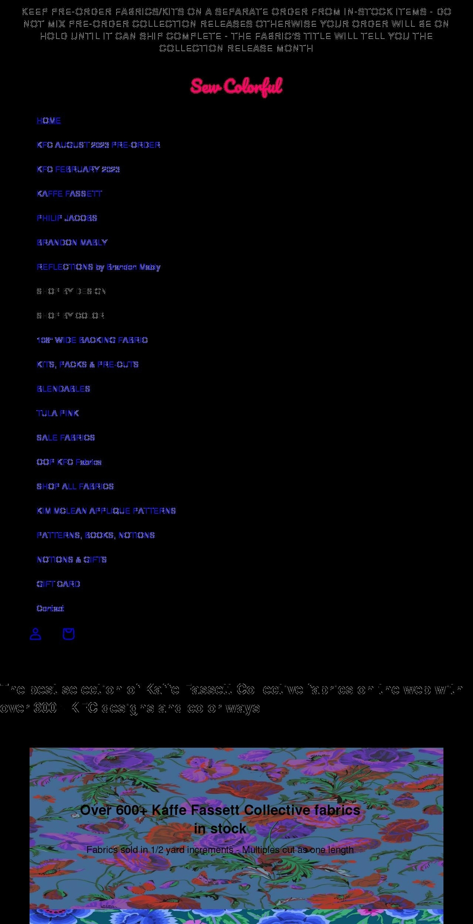 sewcolorful.com shopify website screenshot
