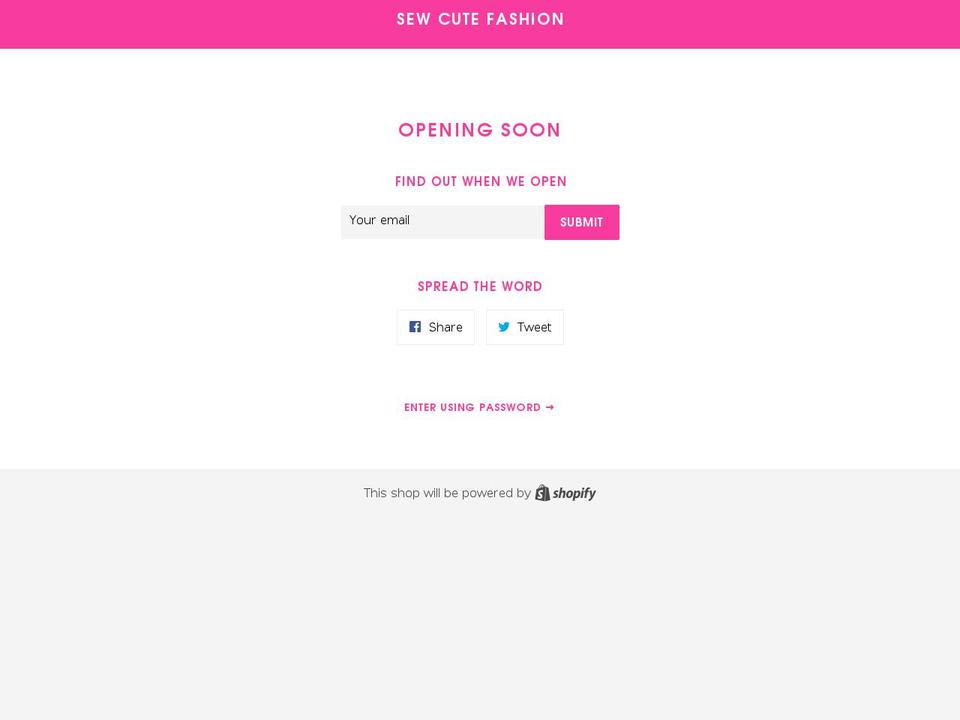 sewcutefashion.com shopify website screenshot