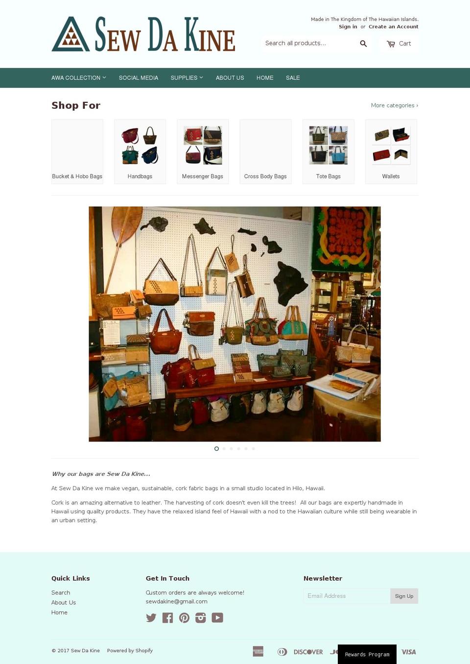new standard Shopify theme site example sewdakine.com