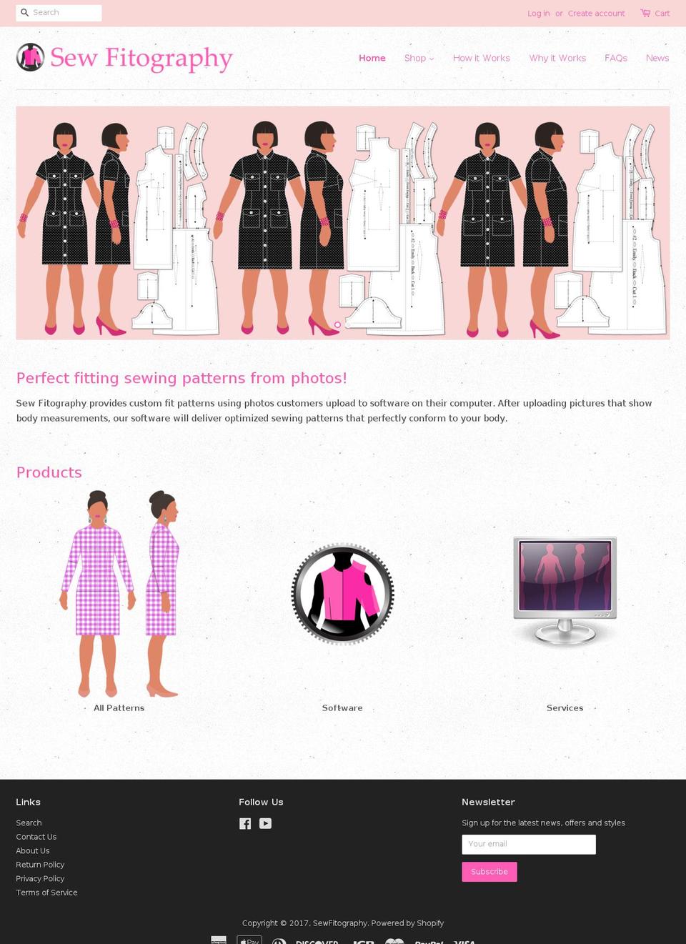 sewfitography.com shopify website screenshot