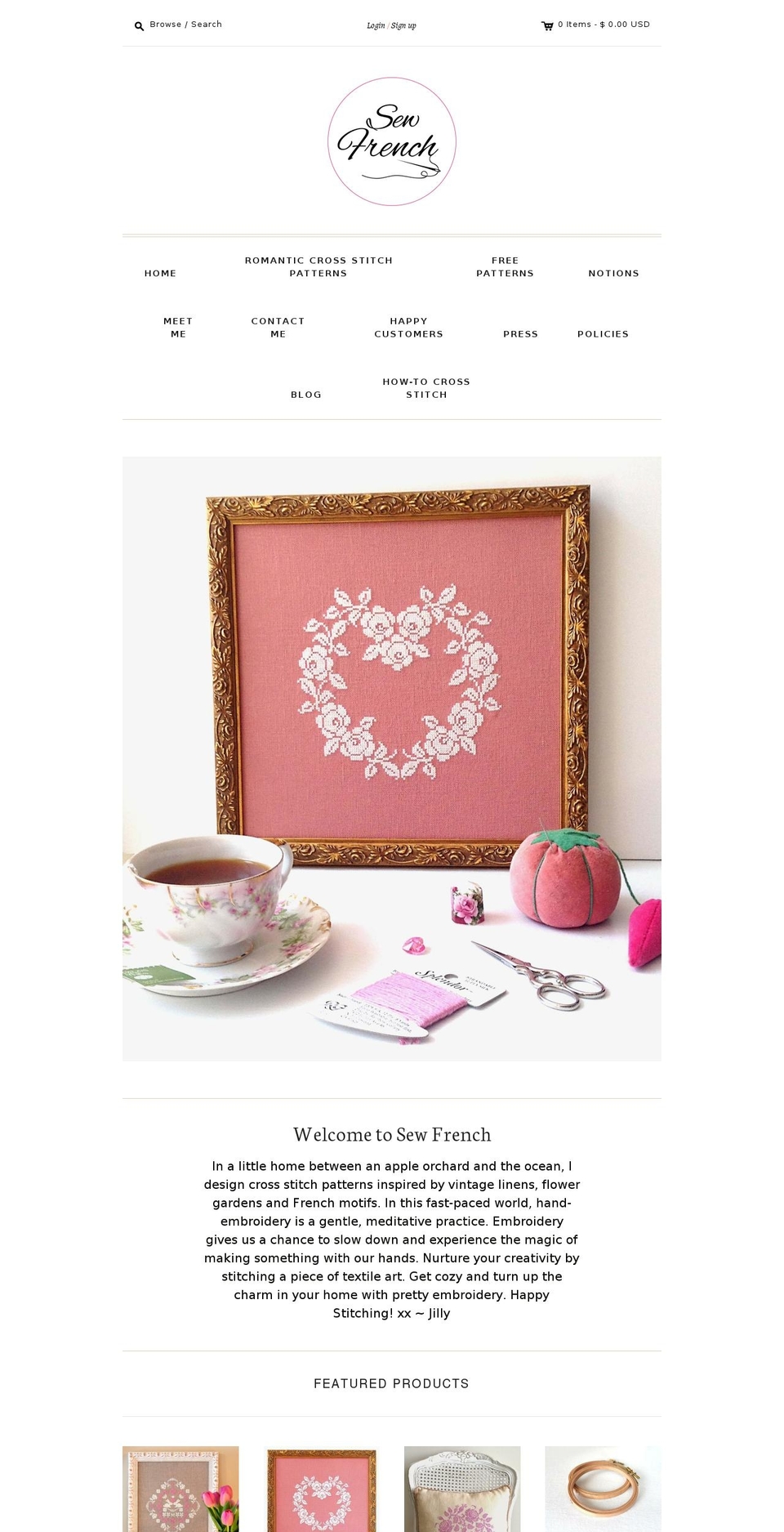 Editions Shopify theme site example sewfrenchcrossstitch.com
