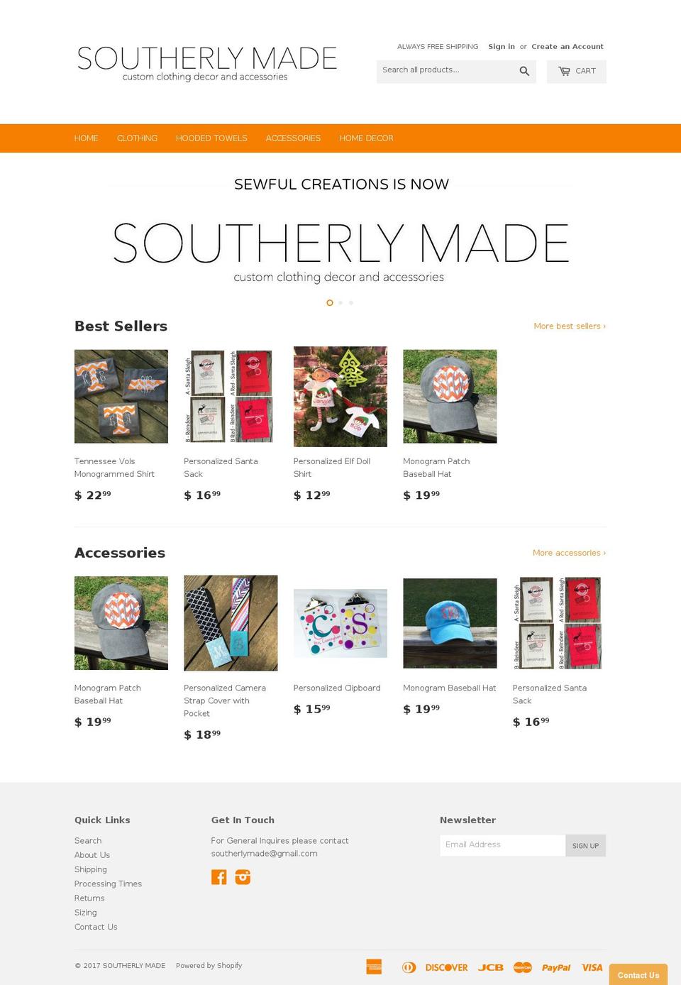 sewfulcreations.net shopify website screenshot