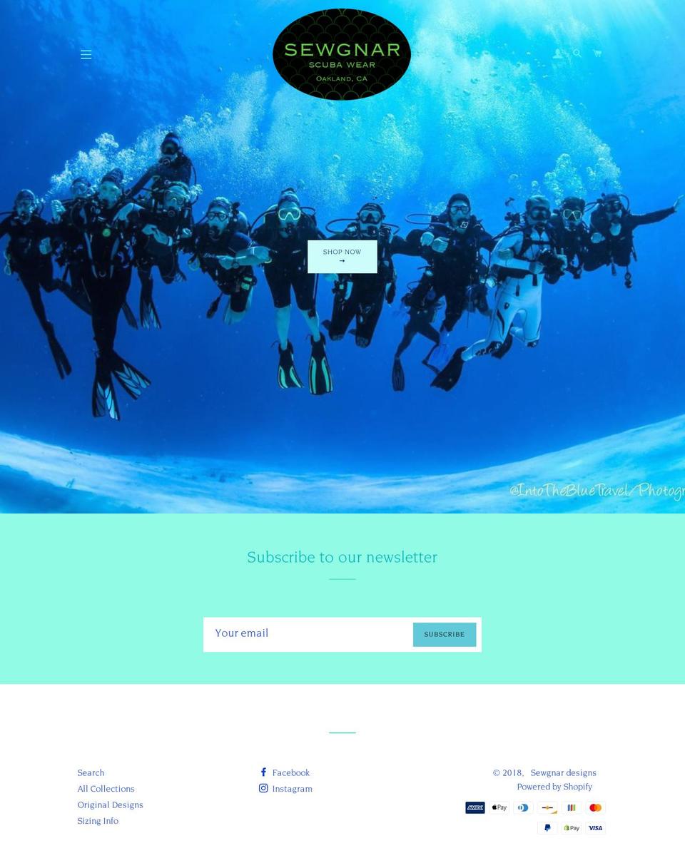 sewgnar.com — Shopify storefront screenshot