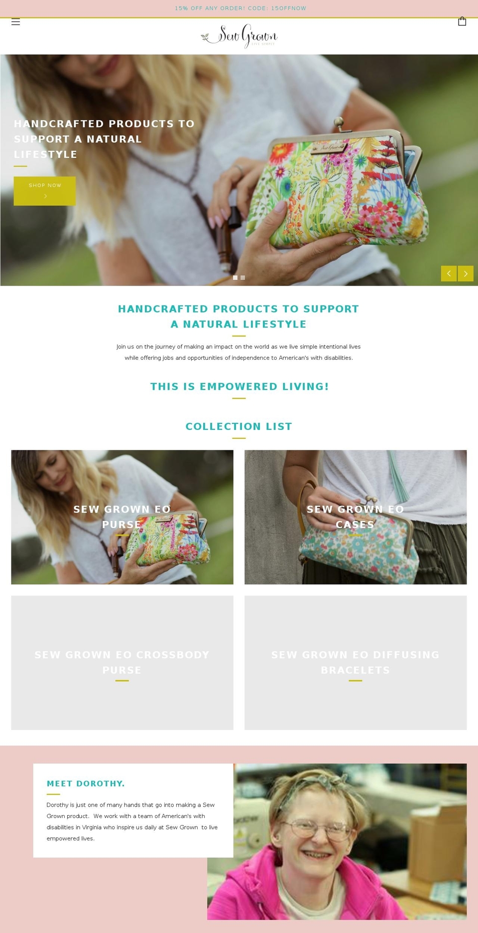sewgrown.com — Shopify storefront screenshot