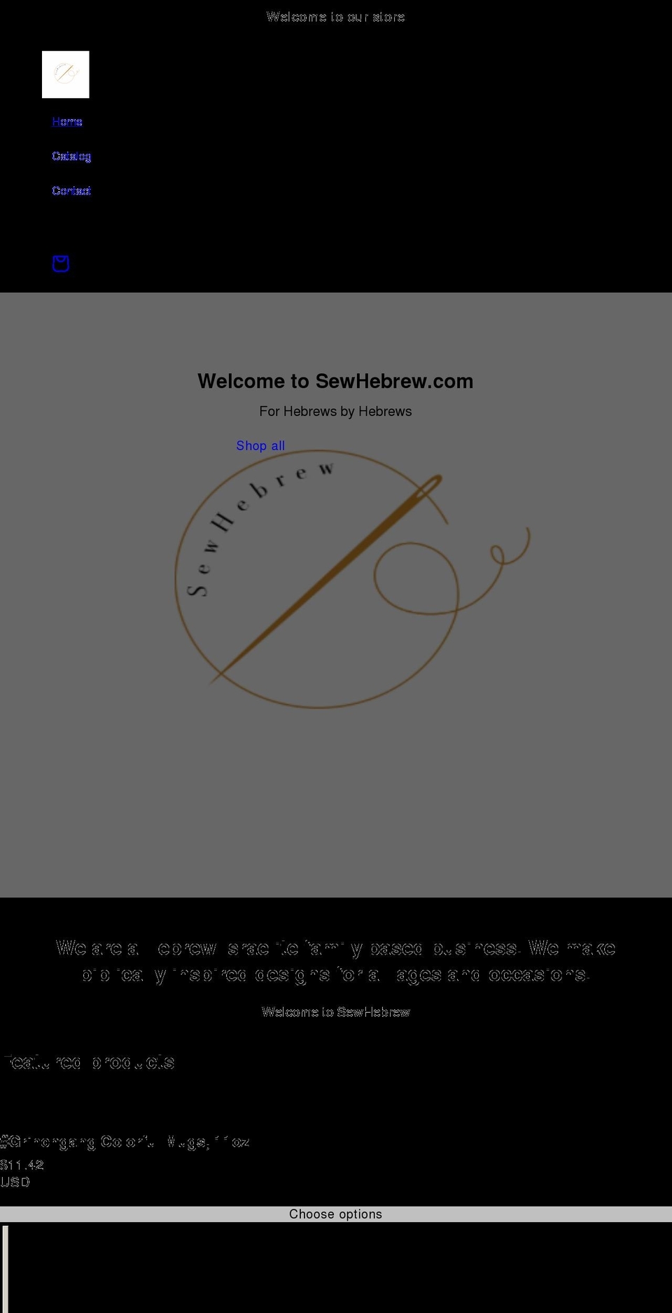sewhebrew.com shopify website screenshot