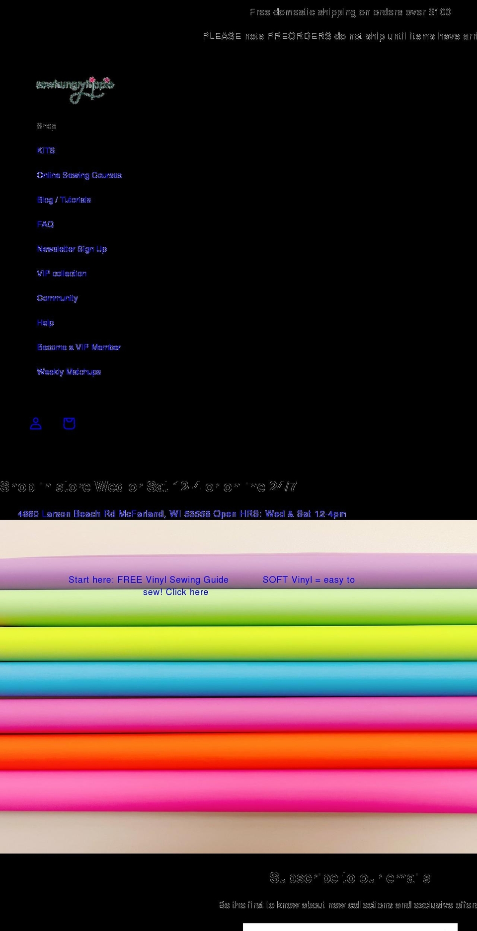 sewhungryhippie.com shopify website screenshot