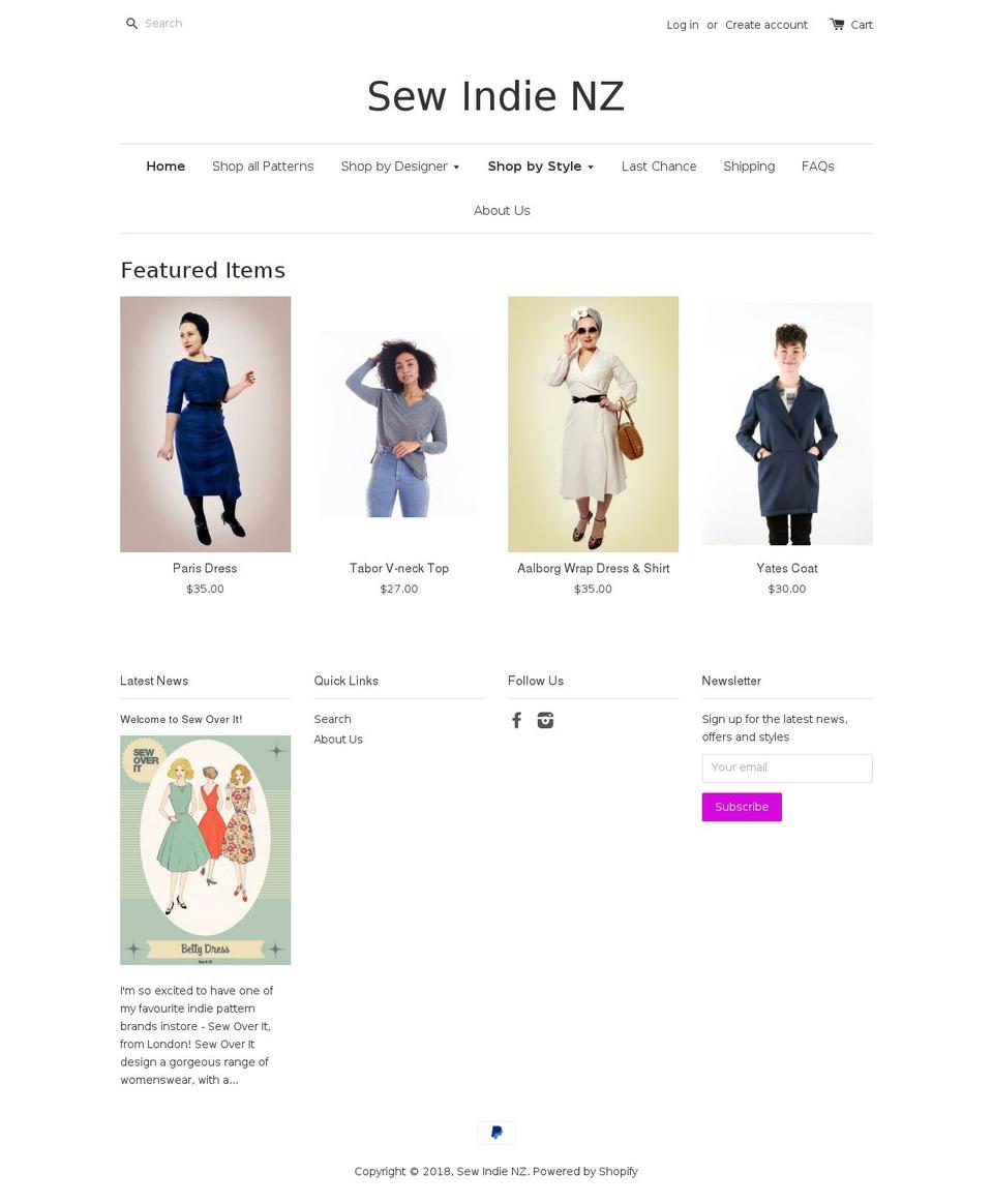 sewindienz.com shopify website screenshot