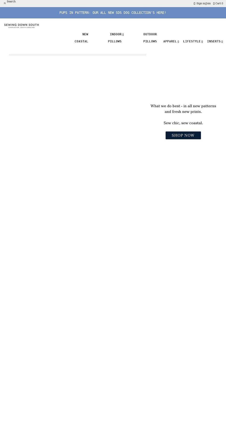 sewingdownsouth.com shopify website screenshot