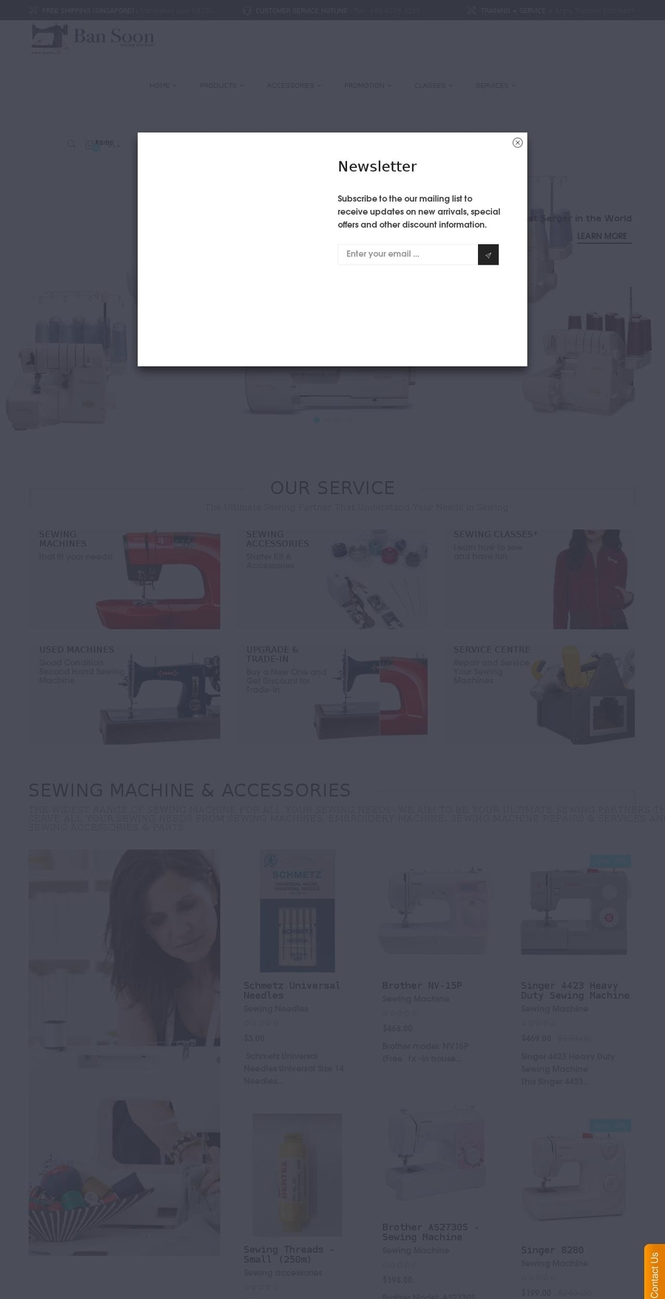 sewingguru.com shopify website screenshot