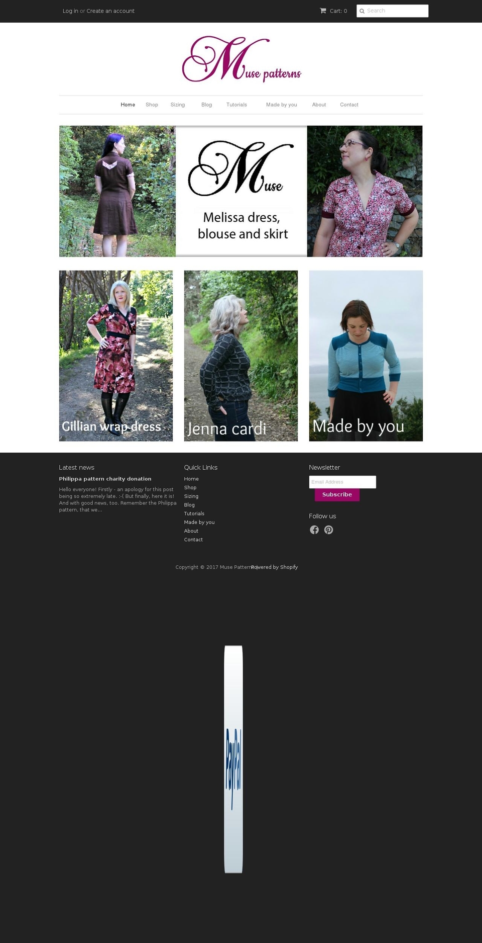 sewingmuse.com shopify website screenshot