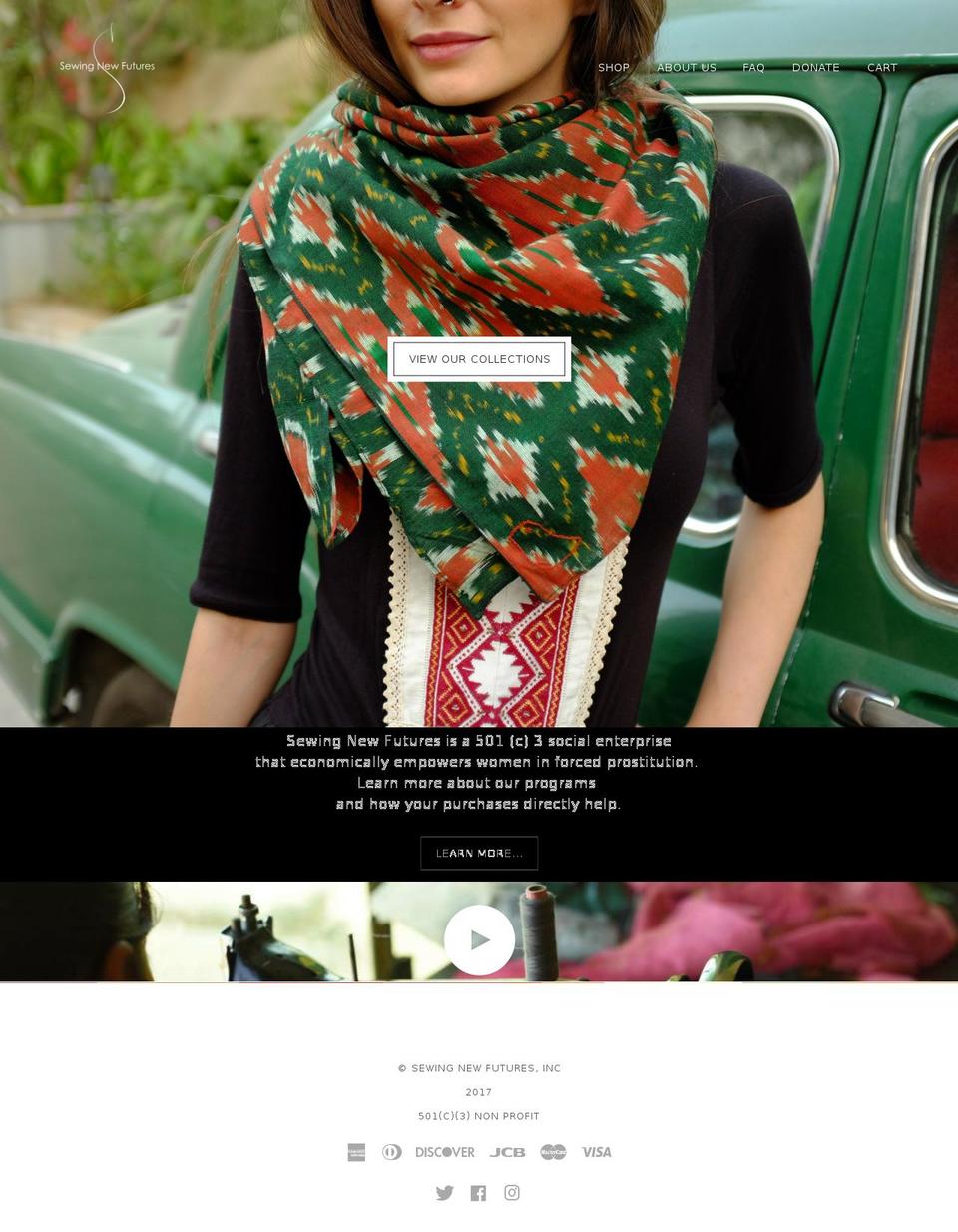 sewingnewfutures.com shopify website screenshot