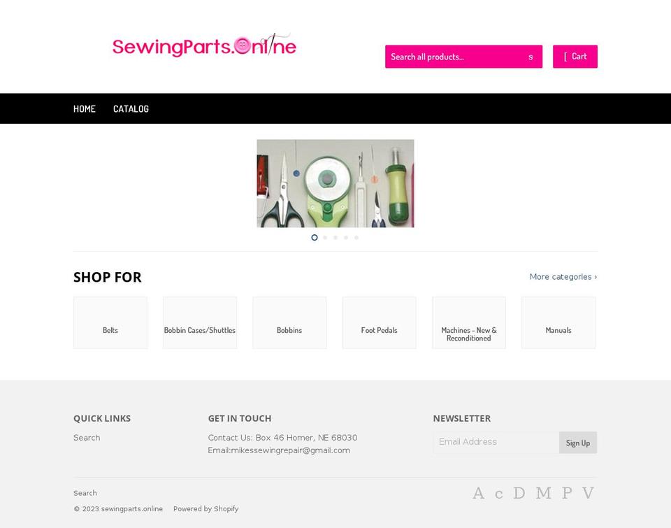 sewingparts.online shopify website screenshot