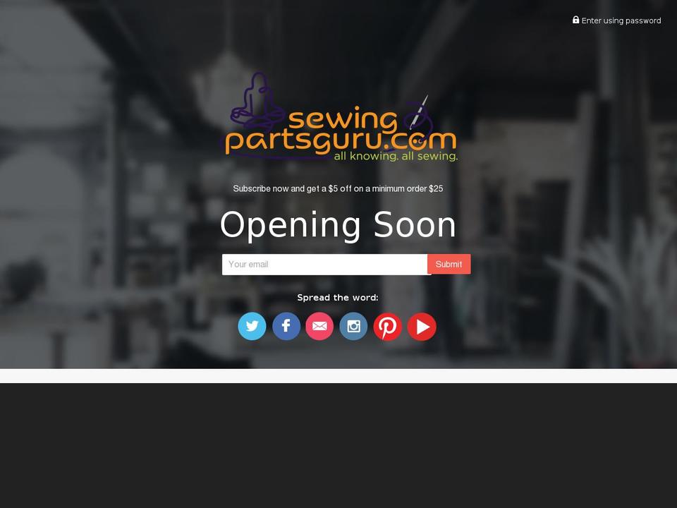 sewingpartsguru.com shopify website screenshot
