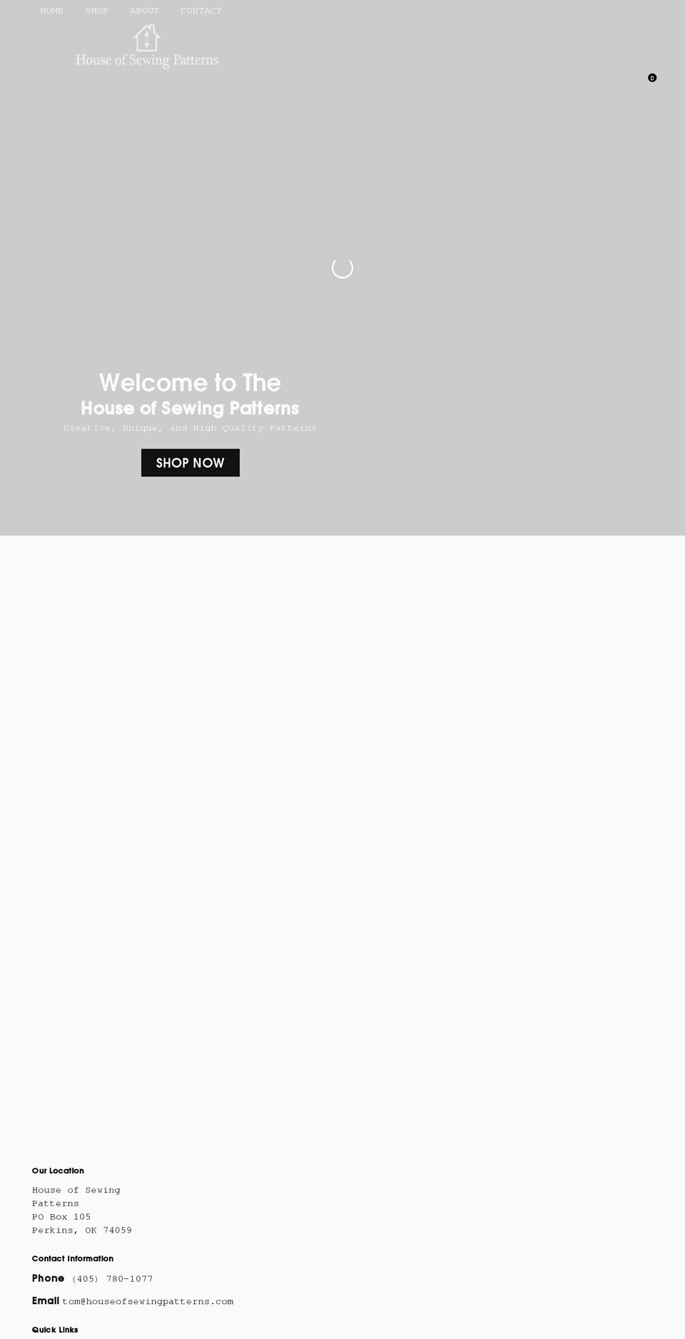 sewingpatternshouse.com shopify website screenshot