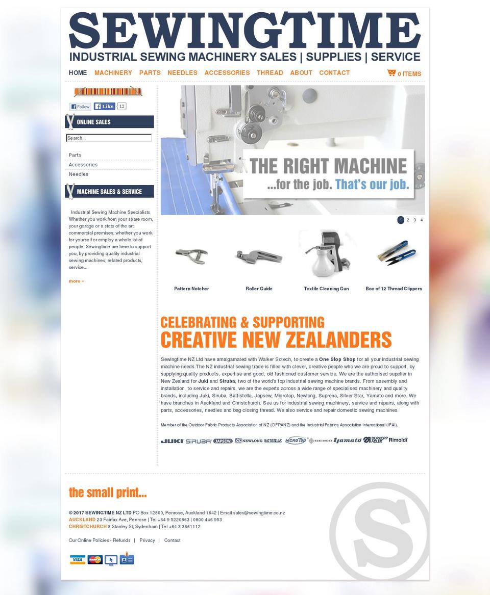 sewingtime.co.nz shopify website screenshot