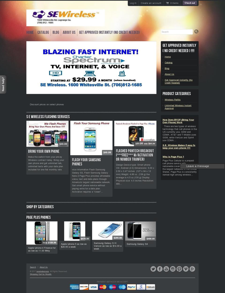 sewirelessusa.com shopify website screenshot