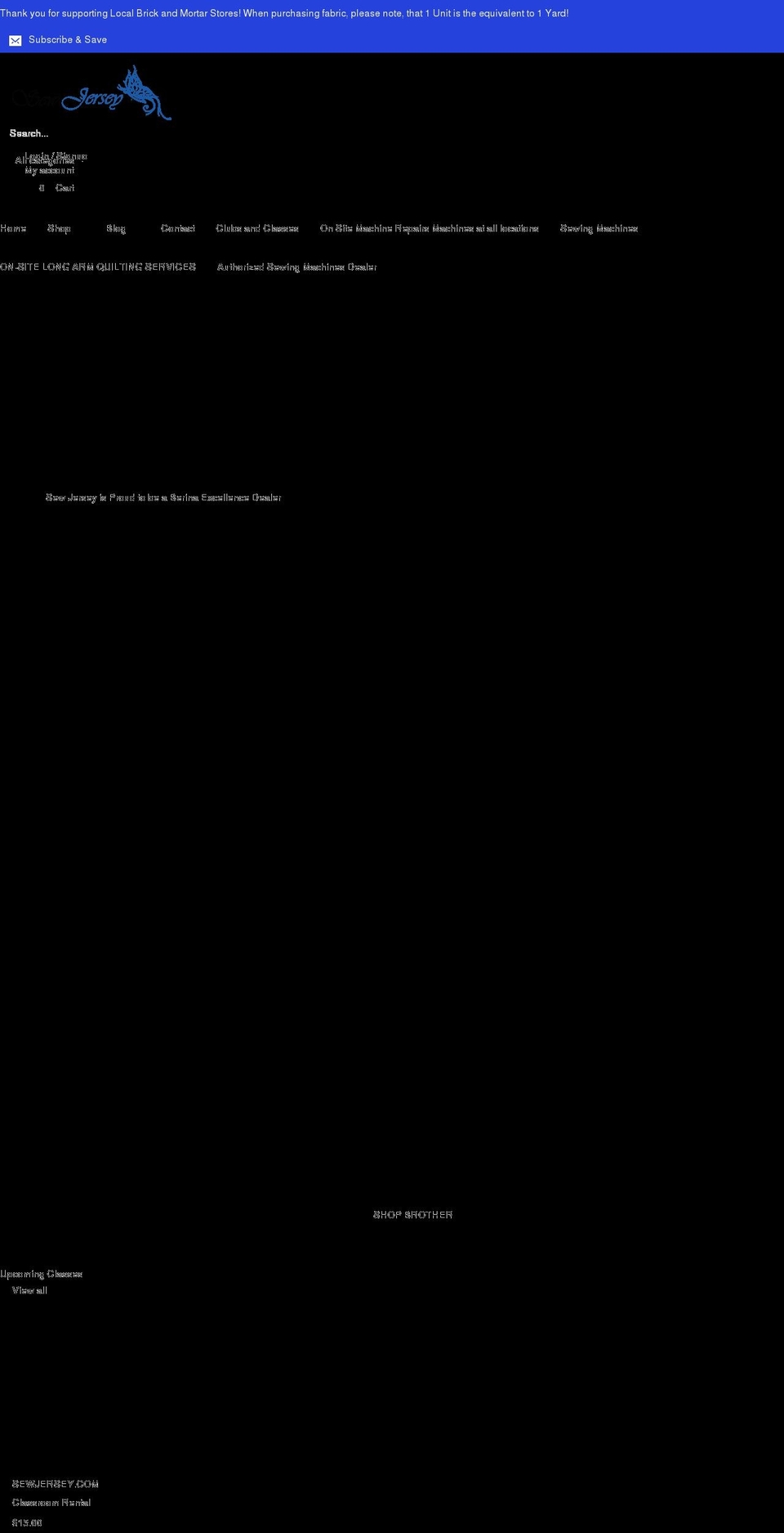 sewjersey.com shopify website screenshot