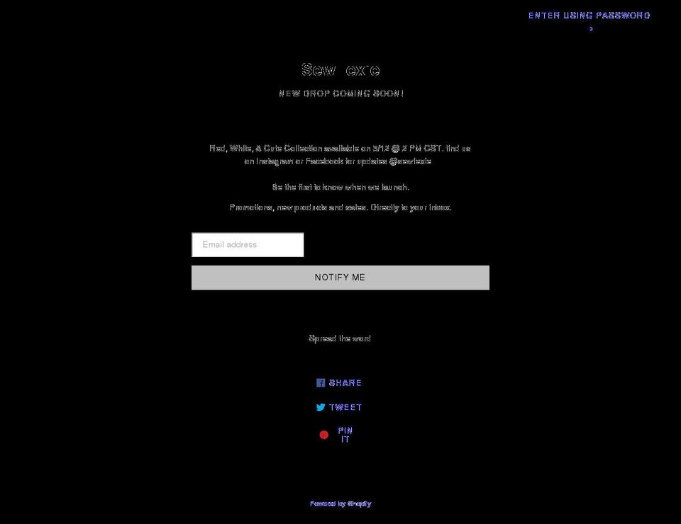 sewlexie.com shopify website screenshot