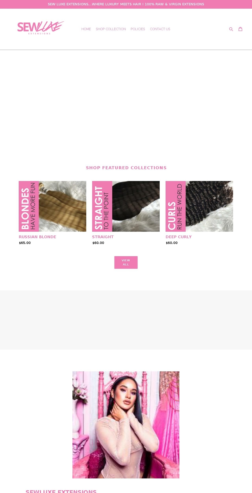 sewluxeextensions.com — Shopify storefront screenshot