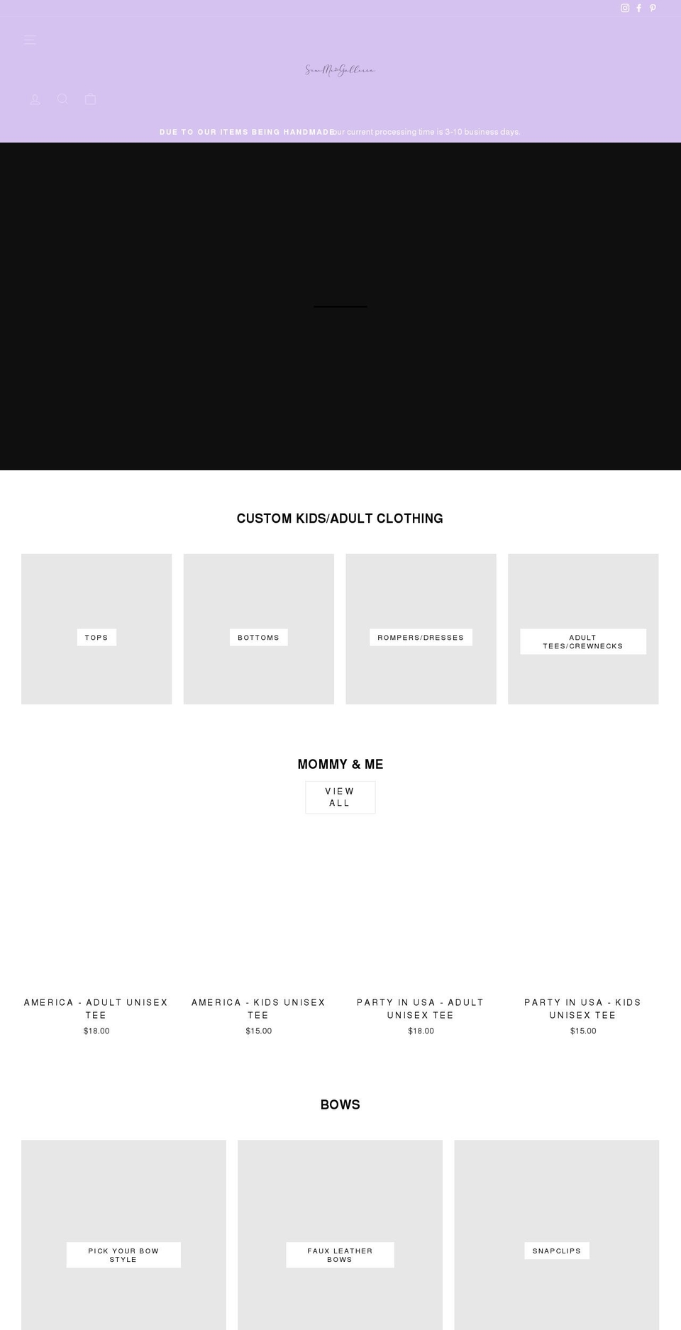 sewmegalleria.com shopify website screenshot