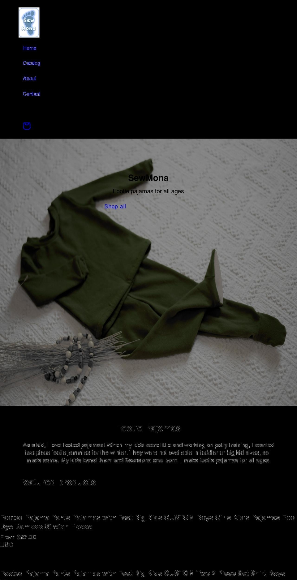 sewmona.com shopify website screenshot