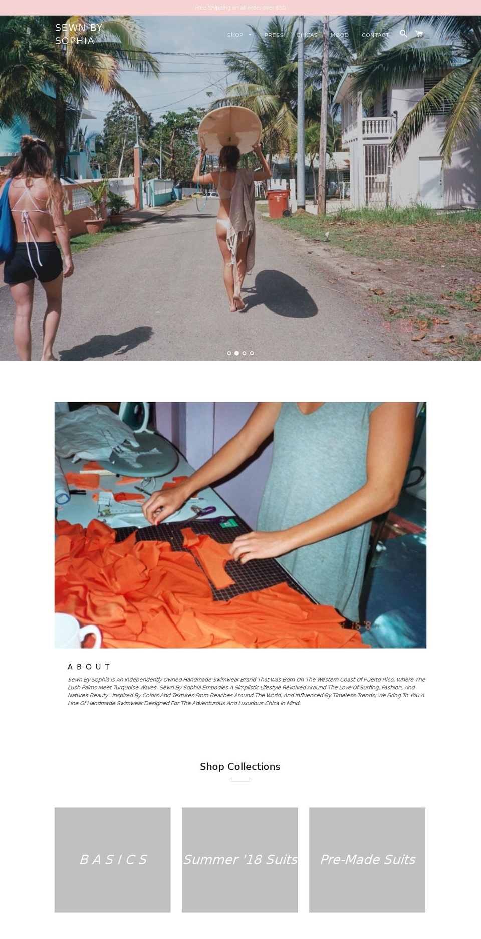 sewnbysophia.com shopify website screenshot