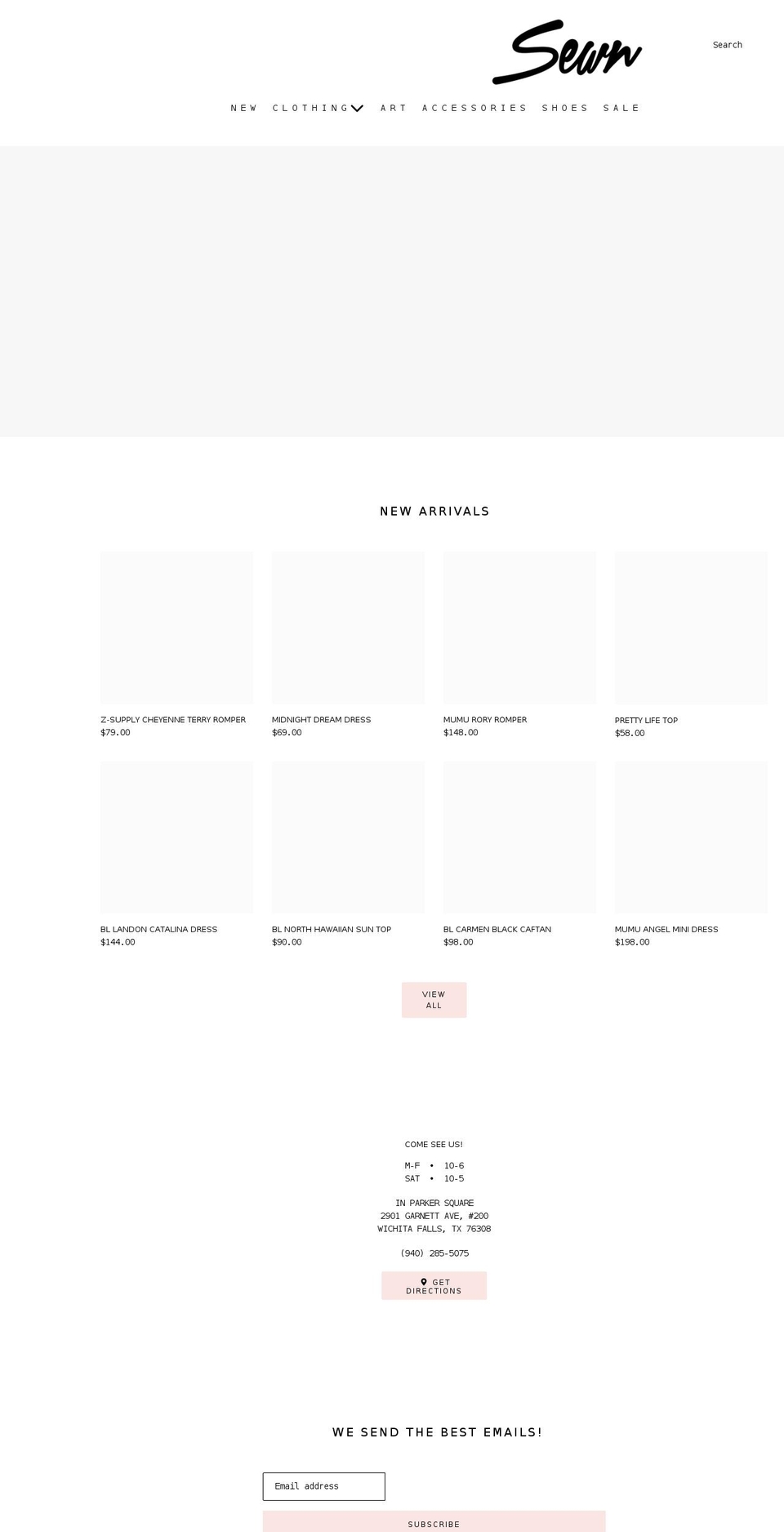 sewnclothing.com shopify website screenshot