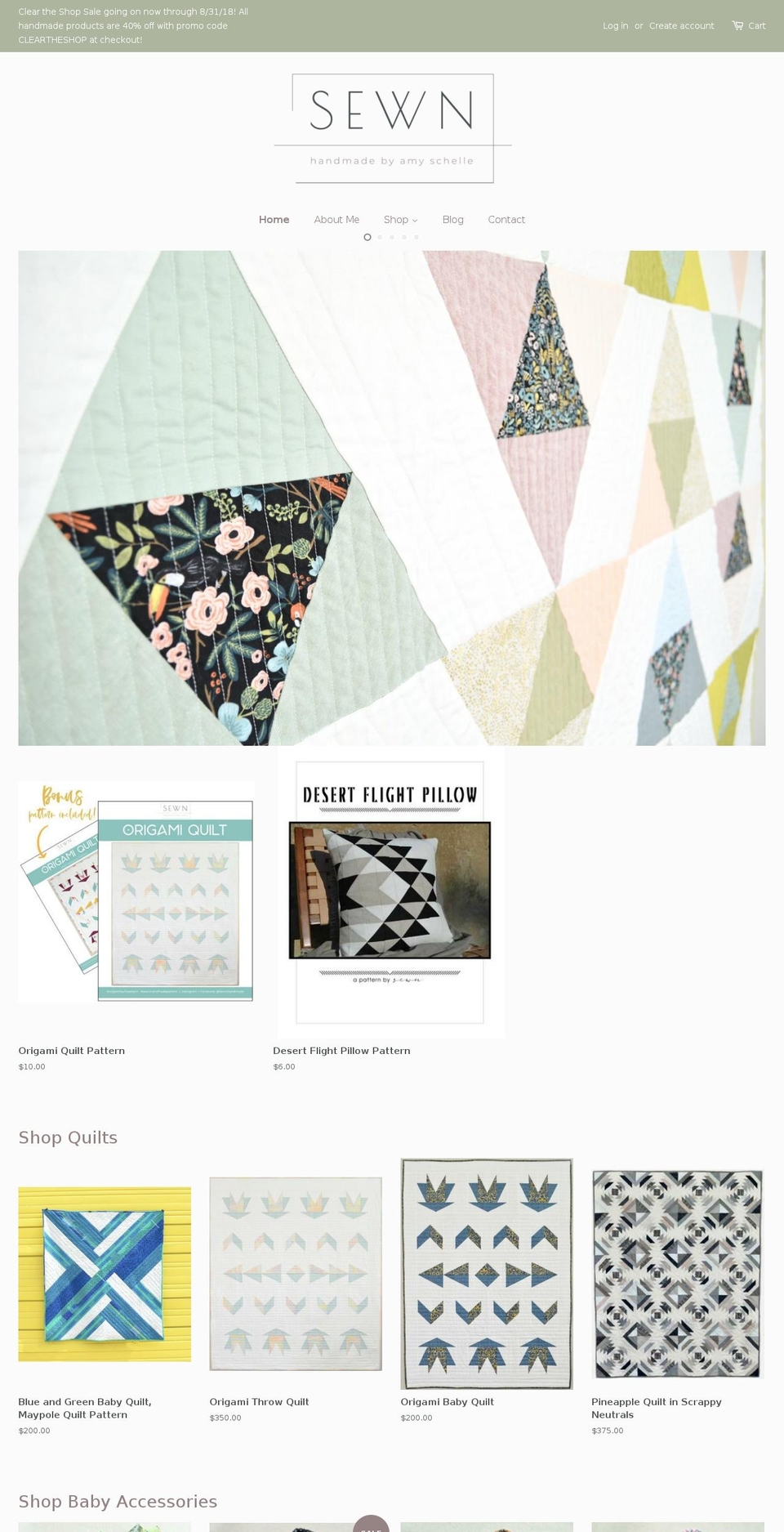 sewnhandmade.com — Shopify storefront screenshot