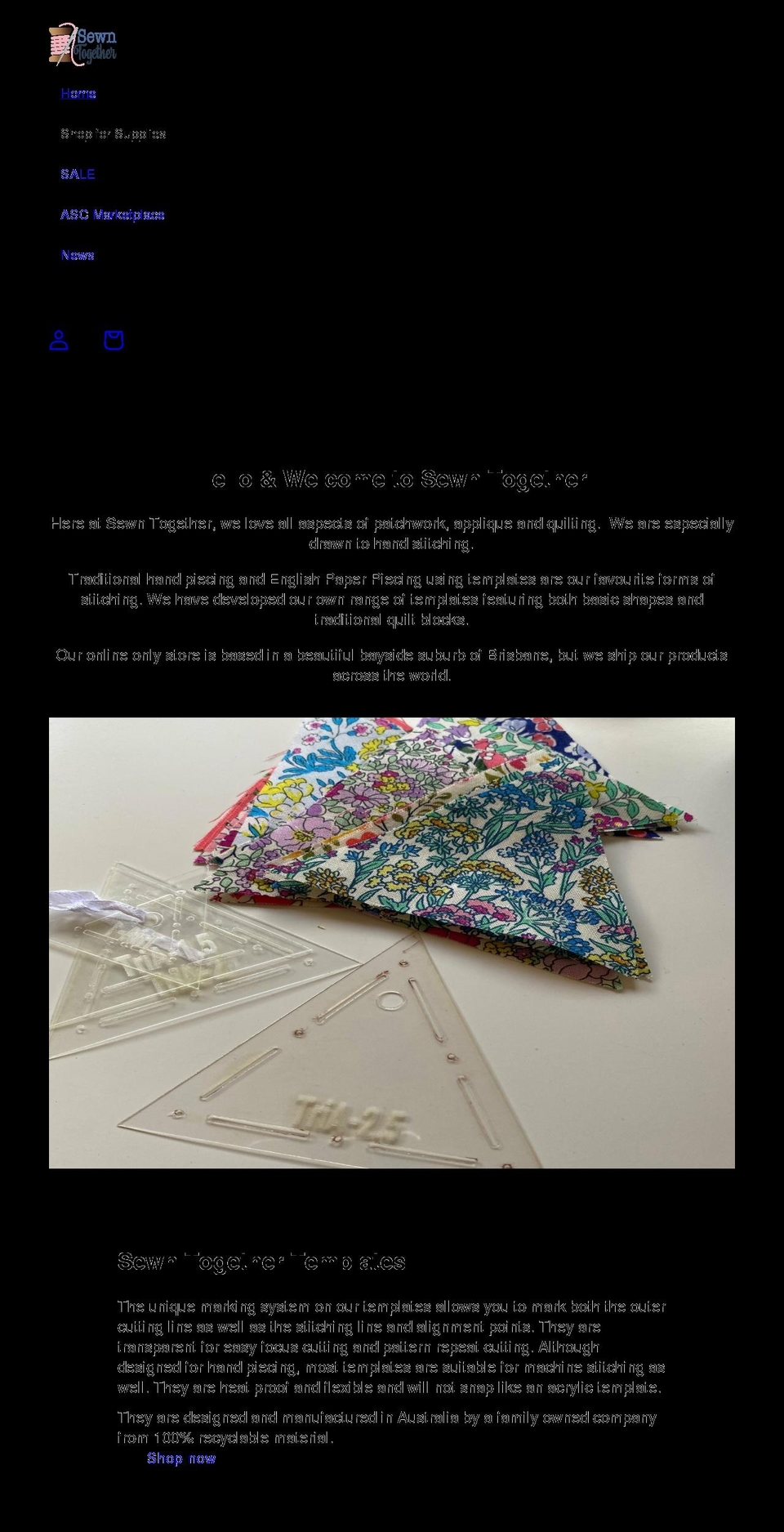 sewntogether.com.au shopify website screenshot