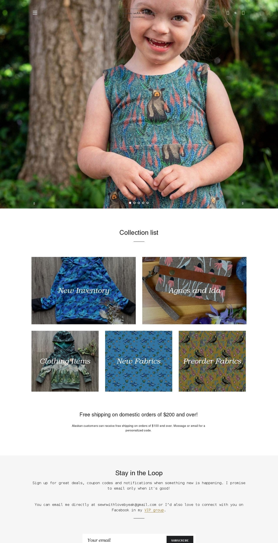 sewnwithlovebyeak.com shopify website screenshot