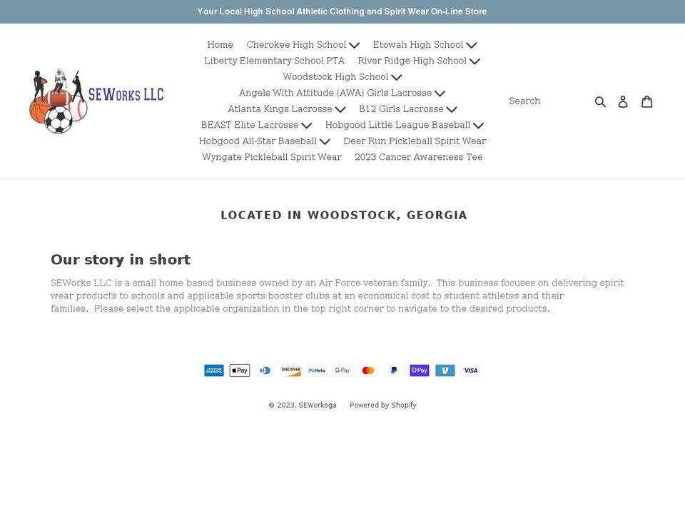 seworksga.com shopify website screenshot