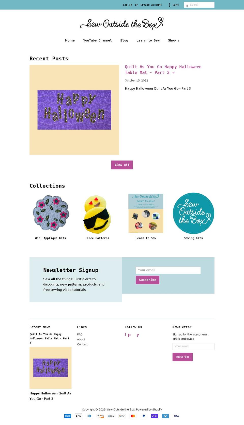 sewoutsidethebox.com — Shopify storefront screenshot