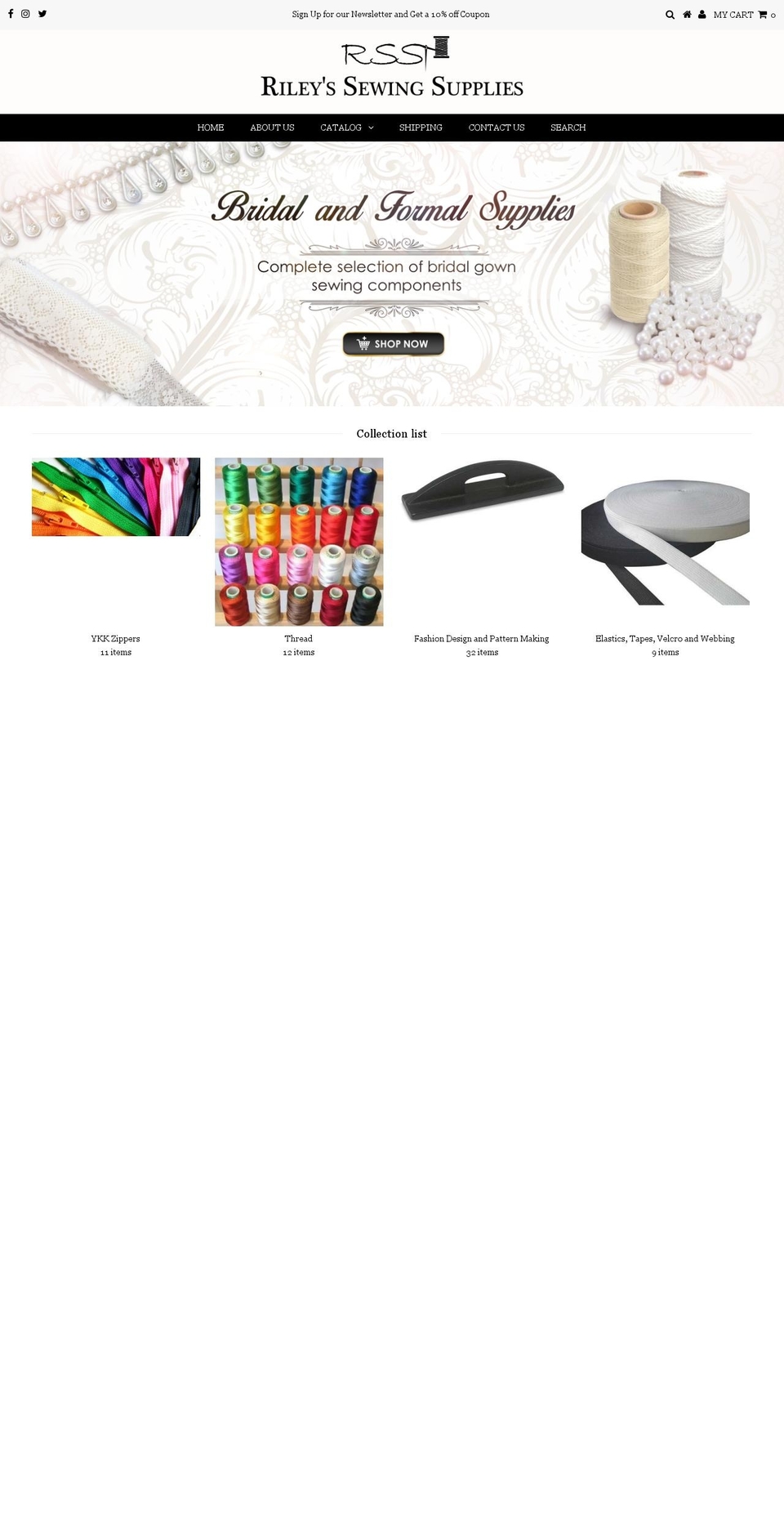 sewriley.com — Shopify storefront screenshot