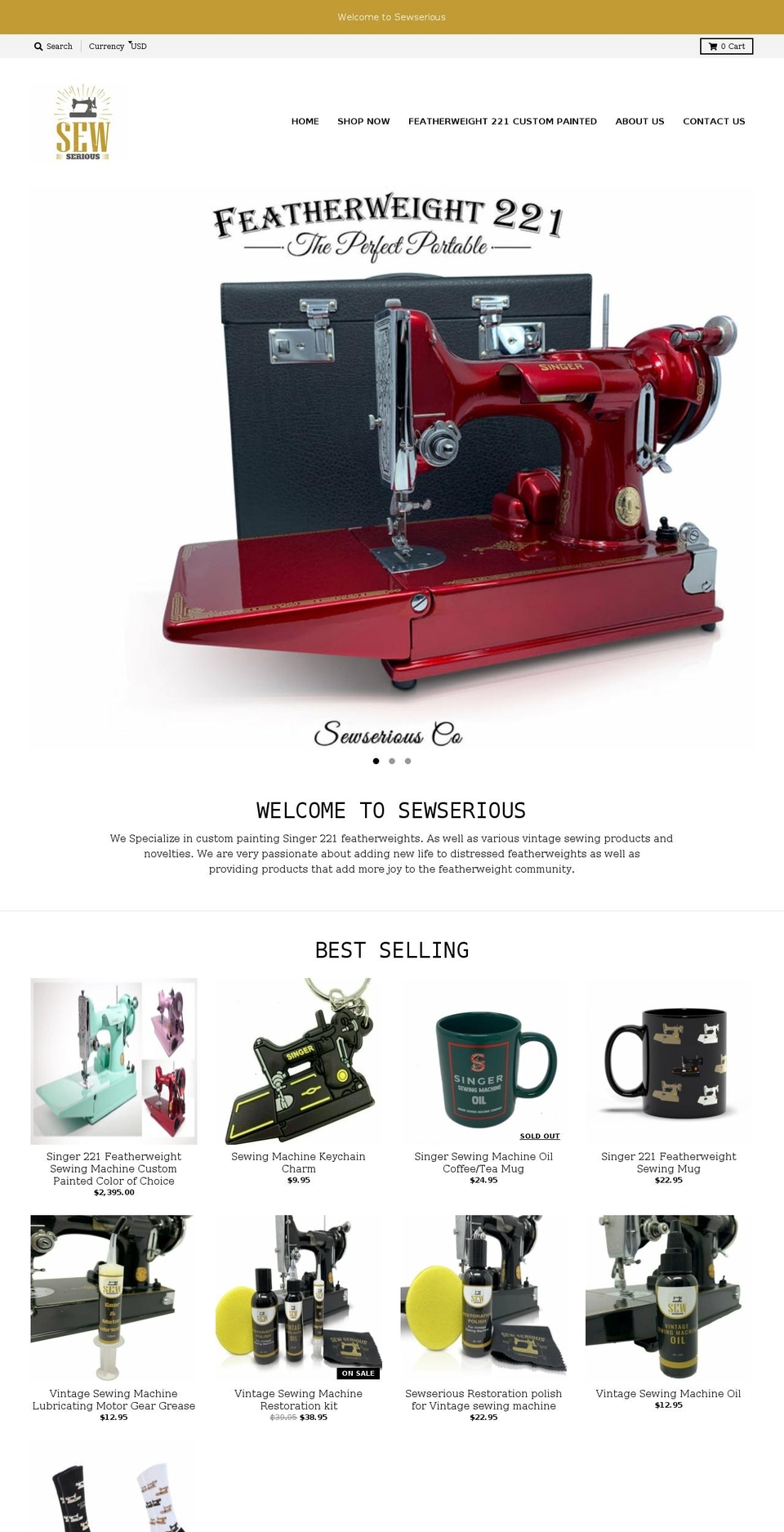 sewserious.com shopify website screenshot