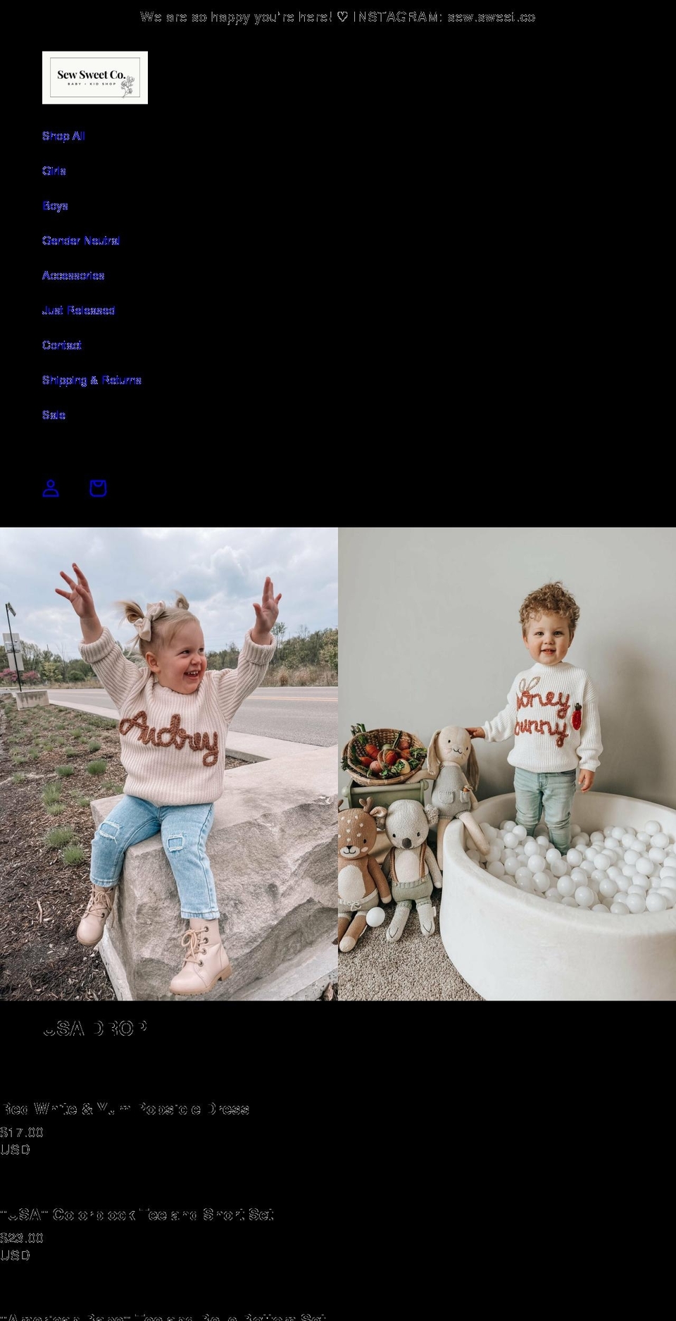 sewsweetco.com shopify website screenshot