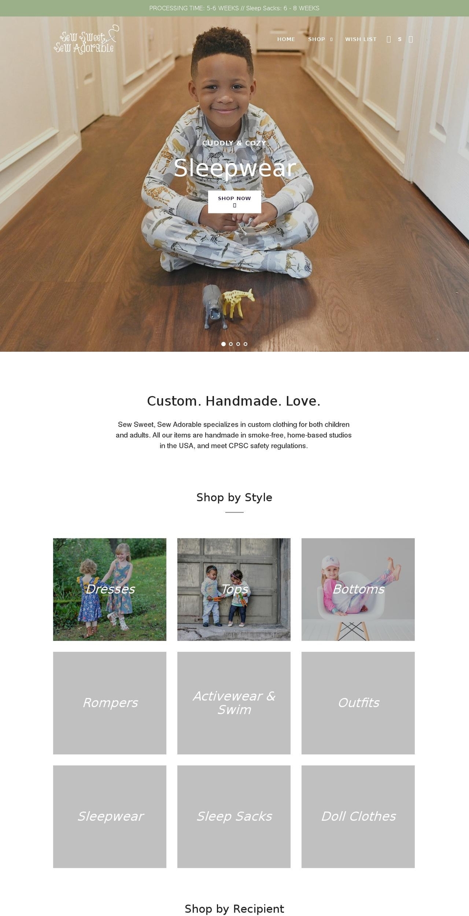 sewsweetsewadorable.com shopify website screenshot