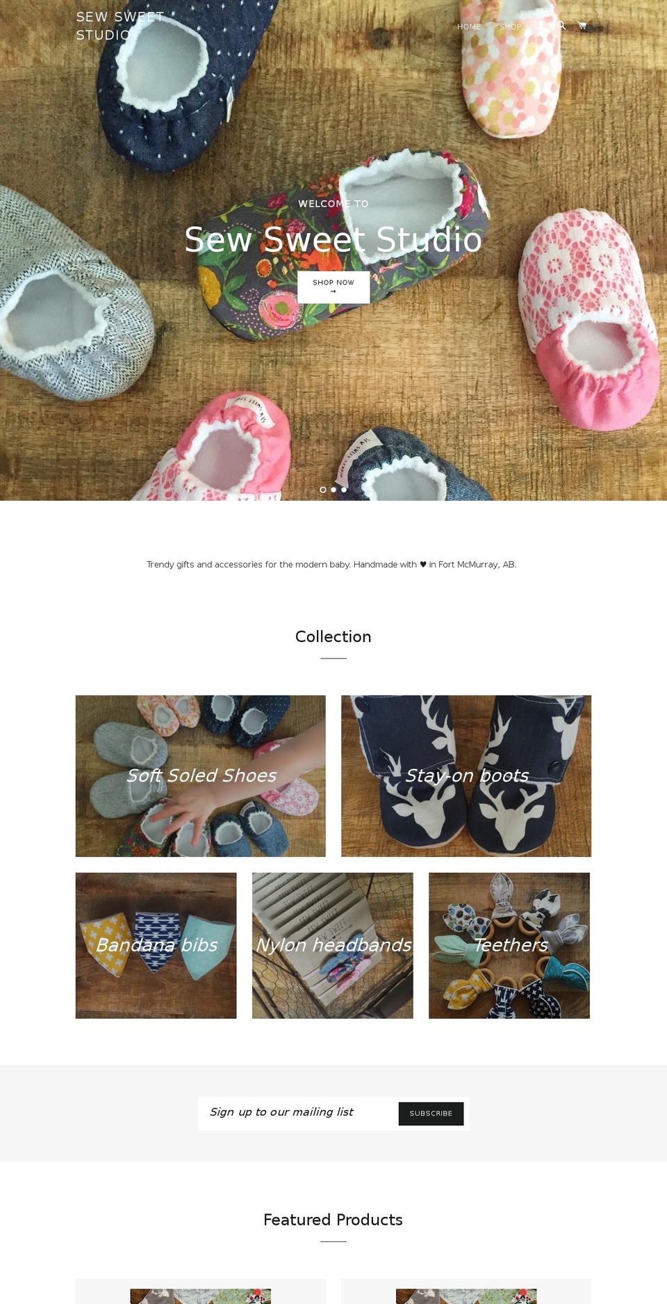 sewsweetstudio.com — Shopify storefront screenshot