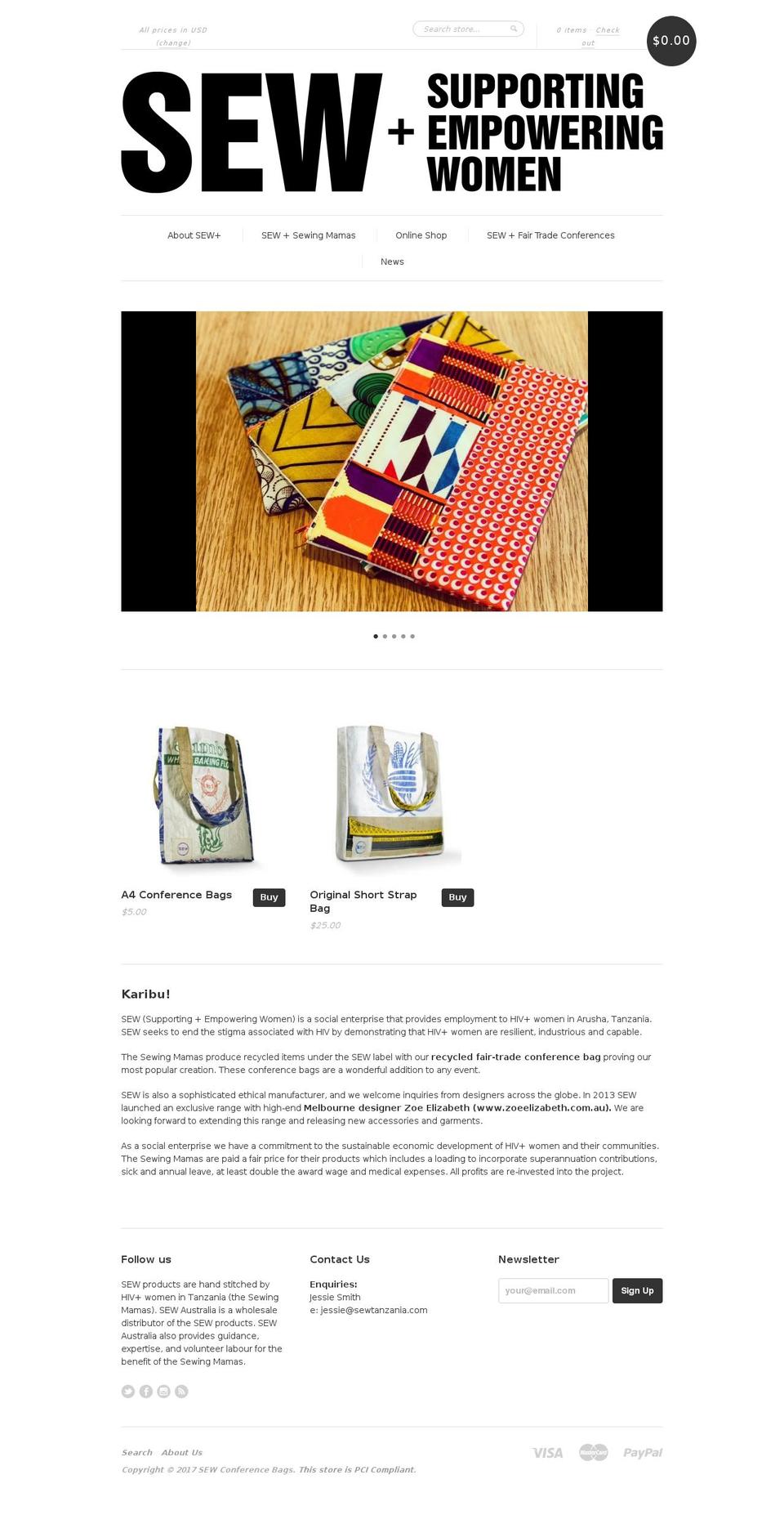 sewtanzania.com shopify website screenshot
